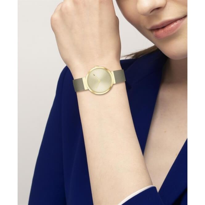 Libby Gold Tone Mesh Bracelet Ladies Watch