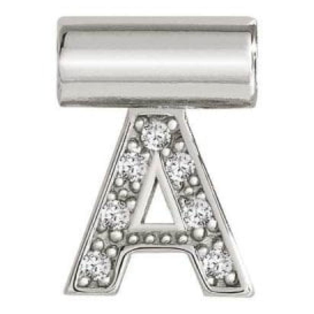 Seimia Silver Cubic Zirconia Letter A Charm