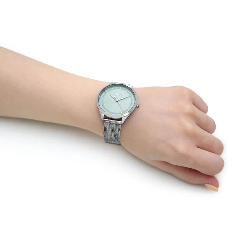 Pura Green Dial Steel Mesh Bracelet Ladies Watch