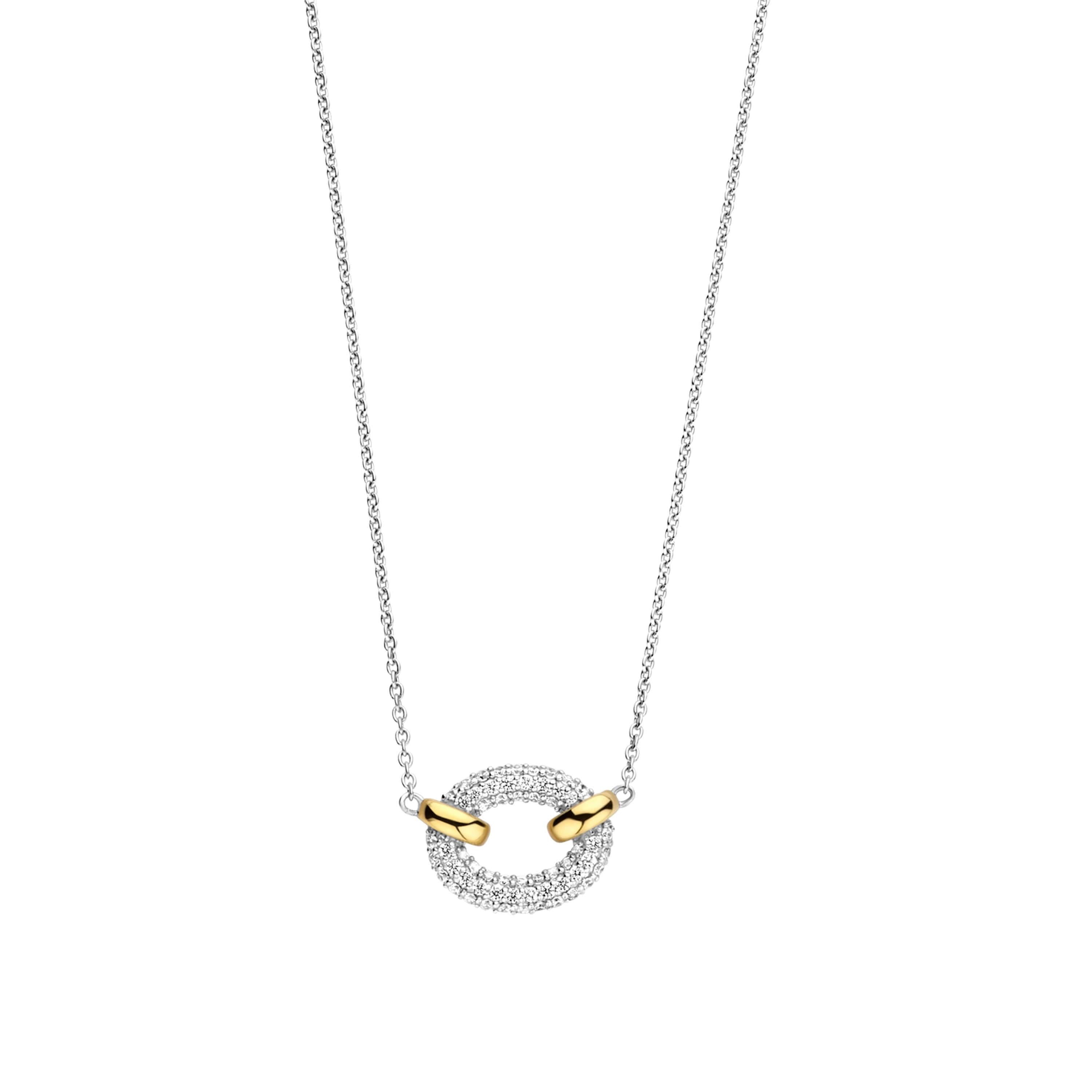 Statement Oval CZ Pendant Chain Necklace
