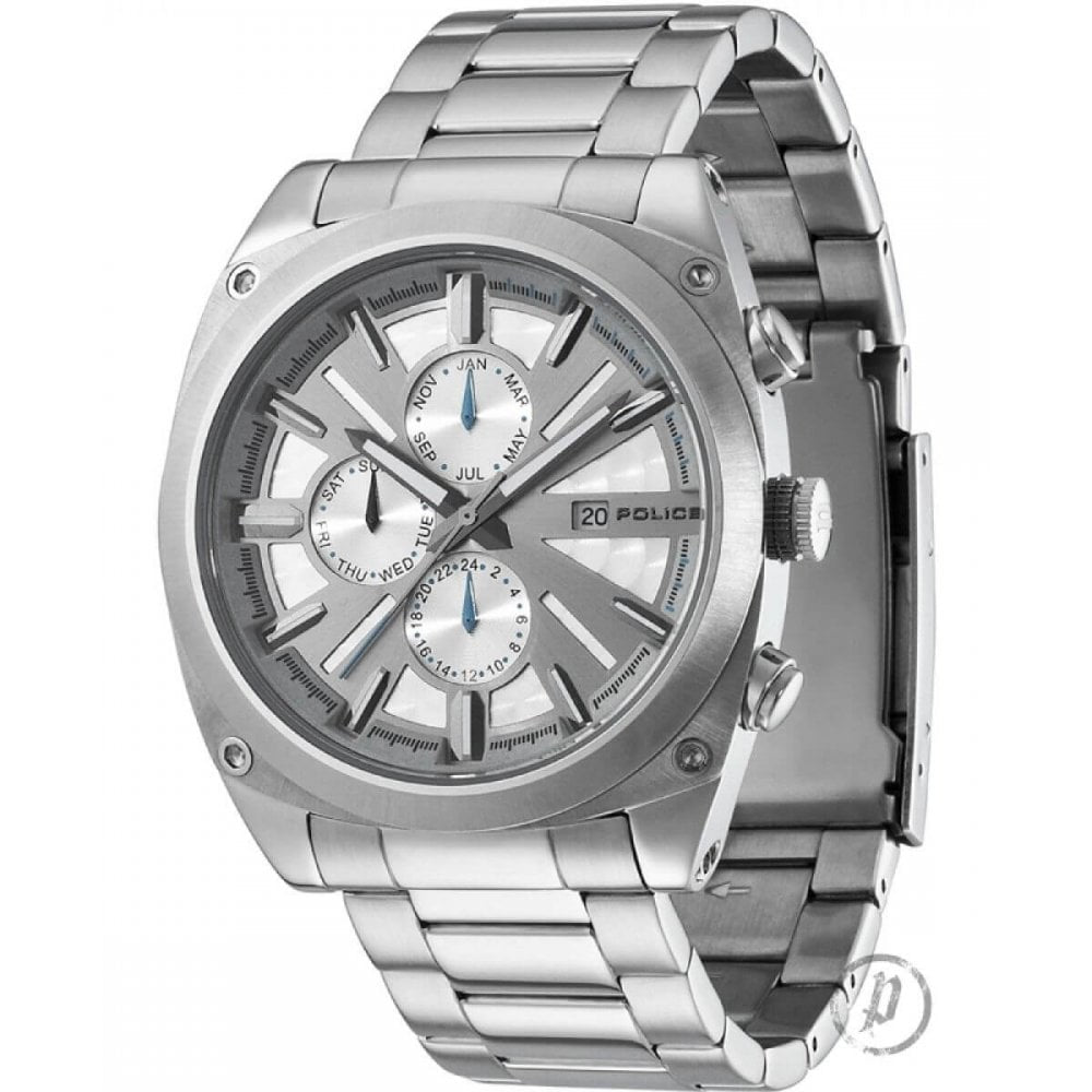 Stainless Steel Silver Dial With Bracelet Strap Enforce Chronograph Gents Watch