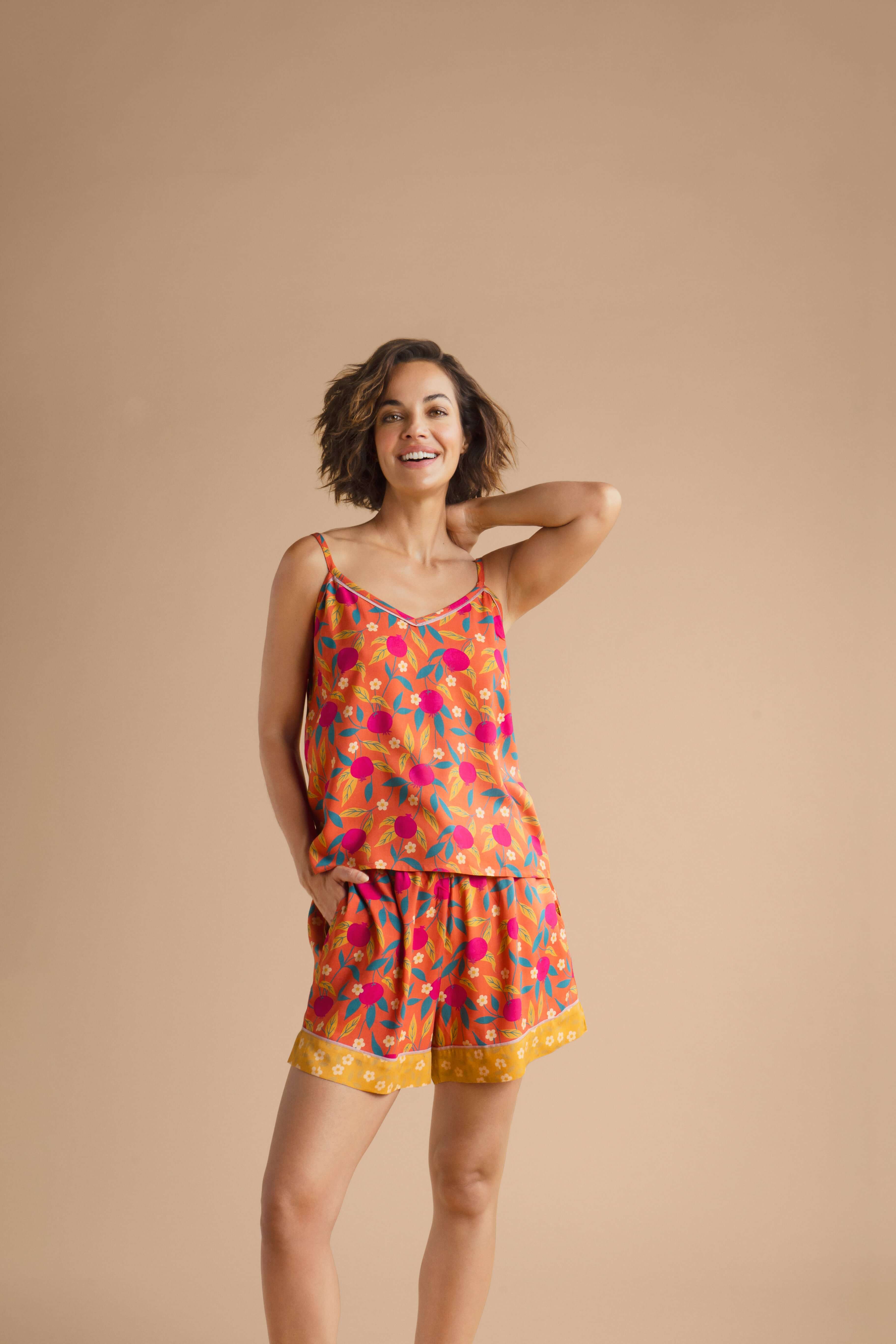 Cami Pomegranate in Tangerine Pyjamas