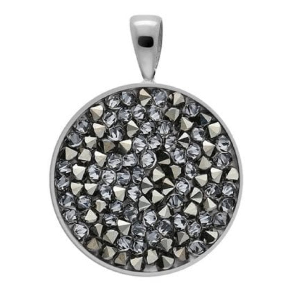 Pendant Tirano Small 20mm Metallic Light Gold Crystals In Silver