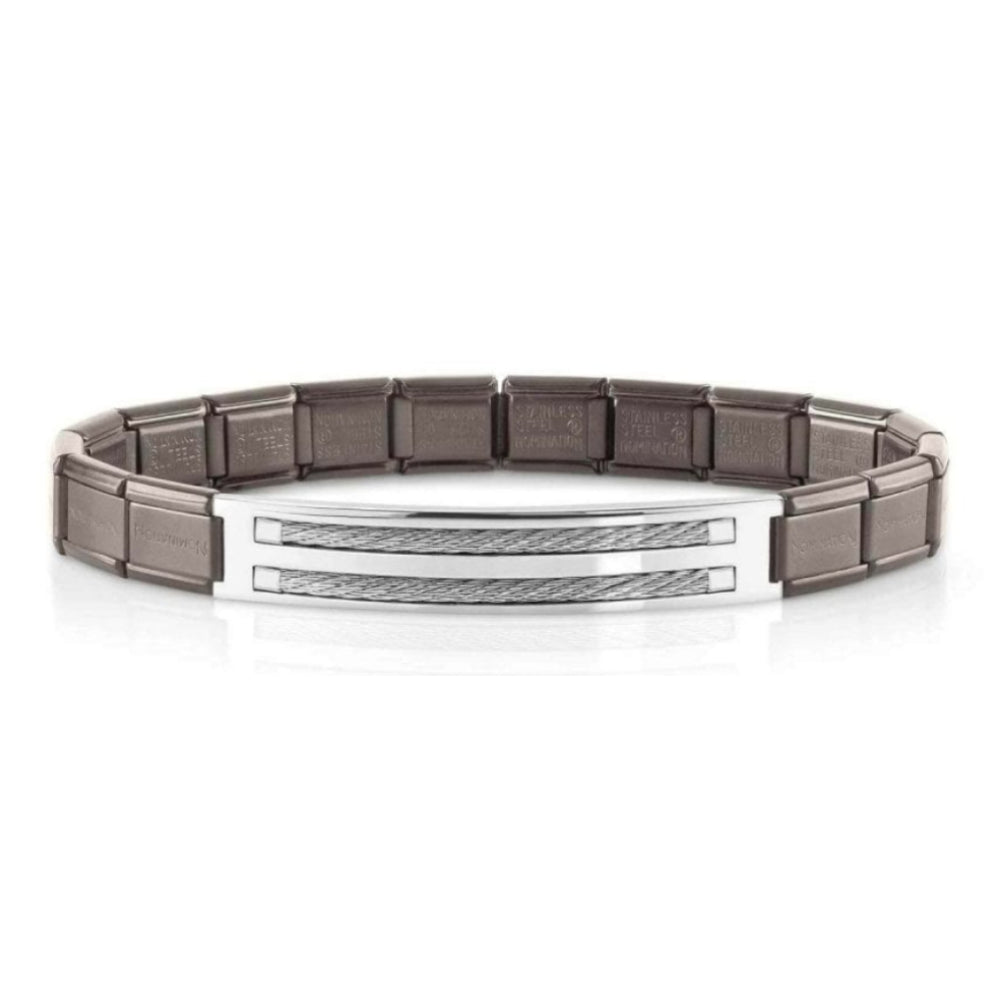 Trendsetter Bracelets In Satin Steel Fin, Gray (029_Double Cable)