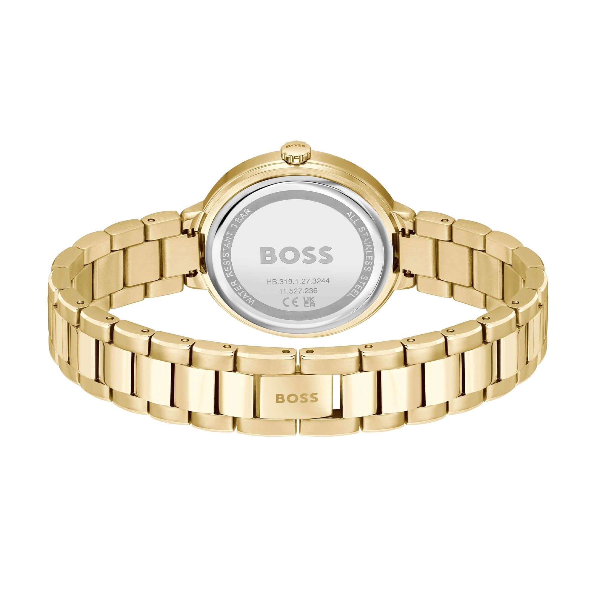 Sena White Dial With Gold Plated Bracelet Strap Ladies Watch