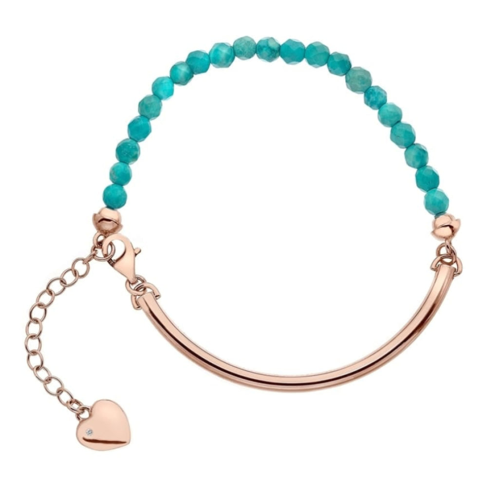 Festival Rose Gold Plated Bracelet - Turquoise
