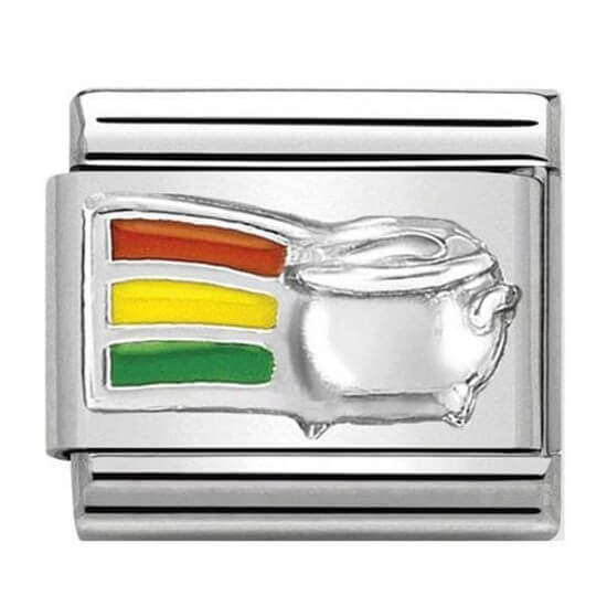 Composable Classic Enamel Pot of Gold Link