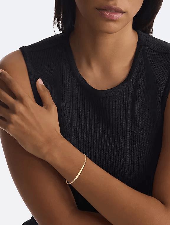 Gold Plated Curved Shape Pendant Bracelet