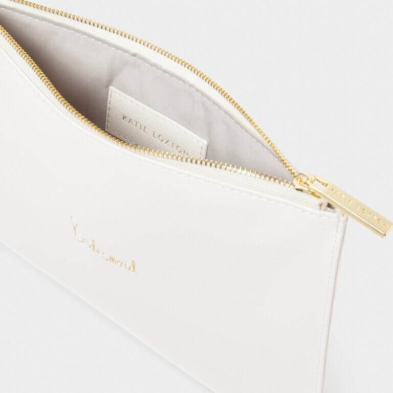 Bridal Perfect Pouch 'Bridesmaid' In White