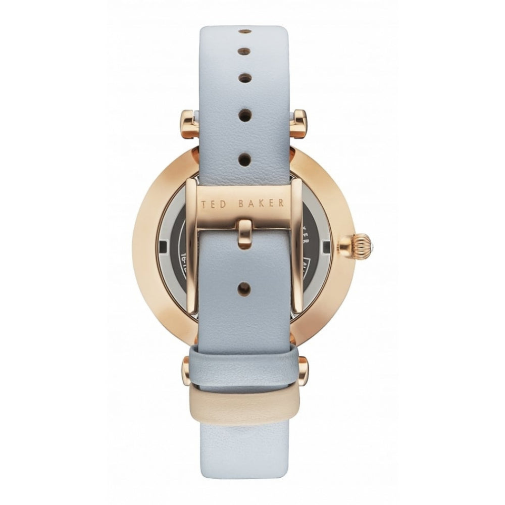 Rose Gold Date Function Leather Strap Ladies Wristwatch