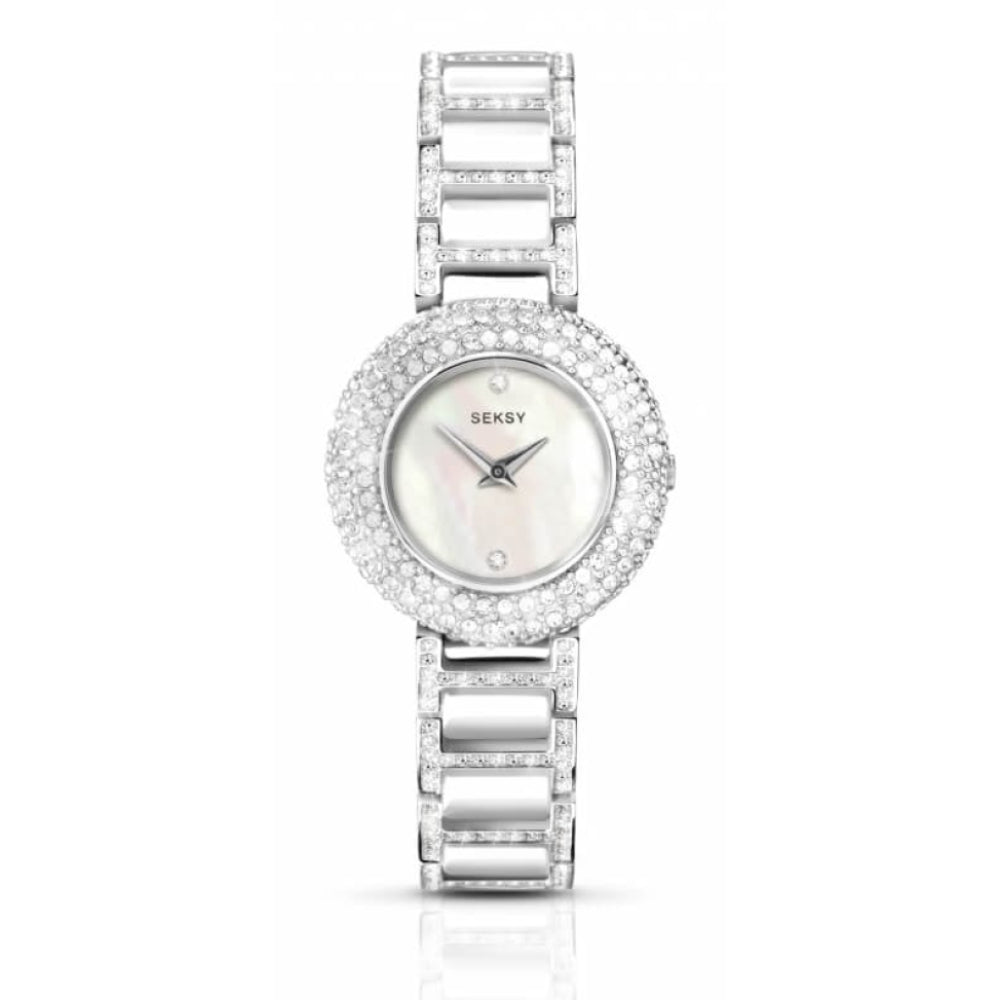 Ladies Stainless Steel And White Ceramic Watch