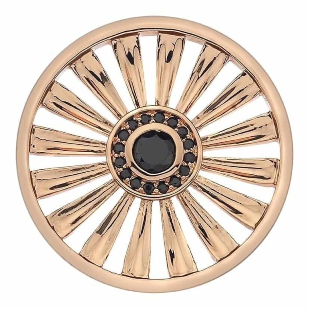 Art Deco Sunrise Rose Gold Plate Coin - 33 mm