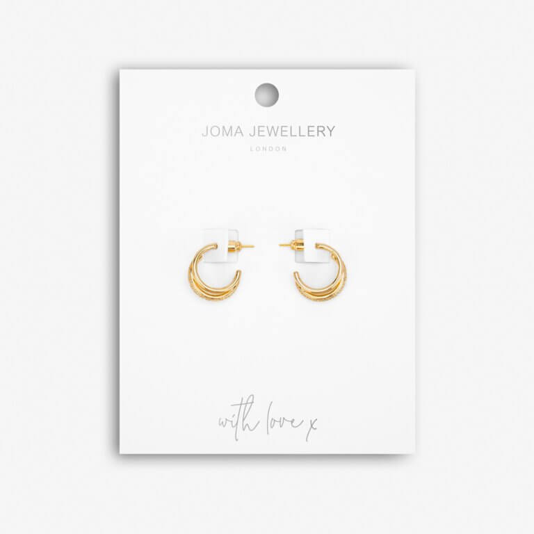 Statement Studs | Gold | Crystal | Hoop Earrings