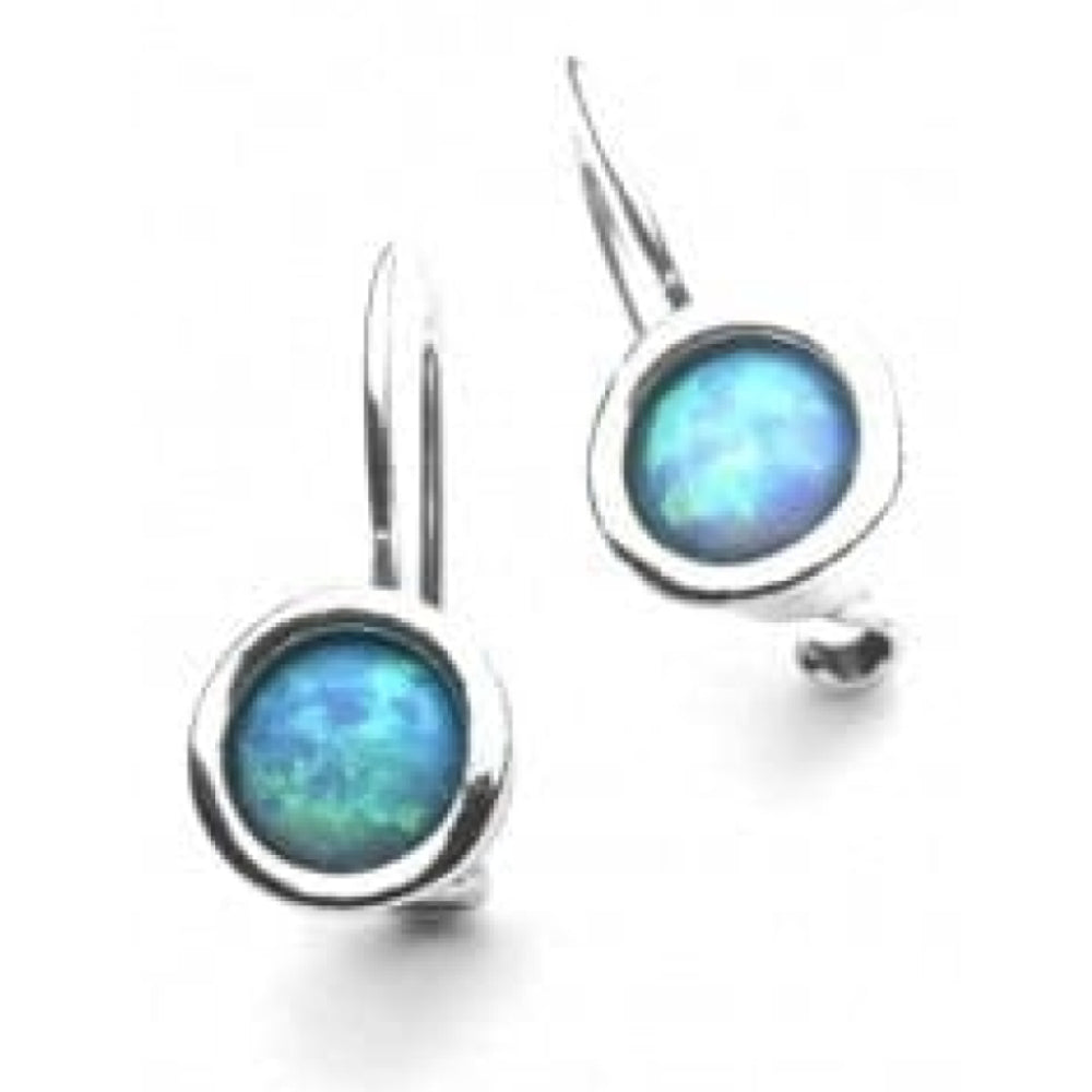 Silver Earrings With Opal Stones