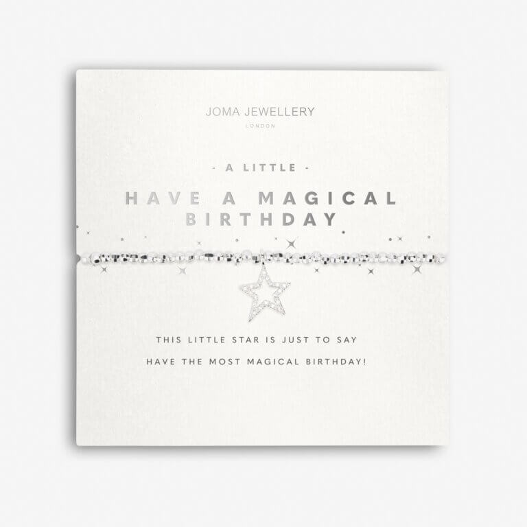 Faceted A Little | Have A Magical Birthday | Silver | Bracelet | 17.5cm Stretch