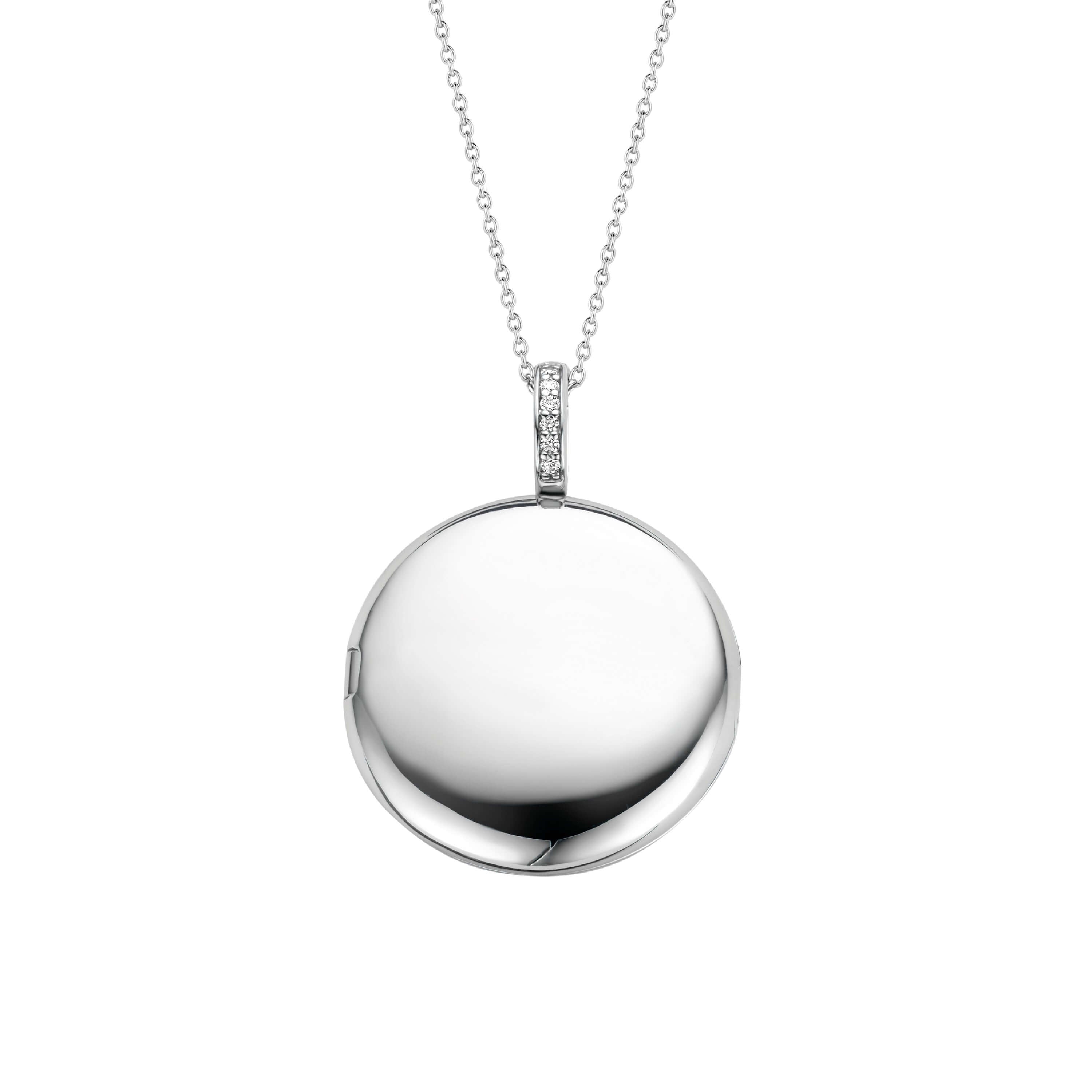 Disk Shape CZ Silver Pendant