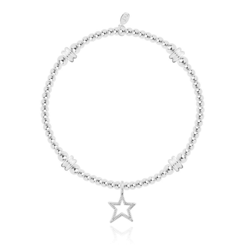 Amulet | Silver Star Disc Bead Bracelet | 17.5cm Stretch