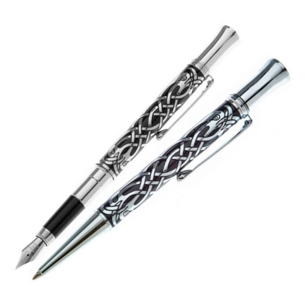 Celtic Bird Knot ballpoint and Fountain Pen Set