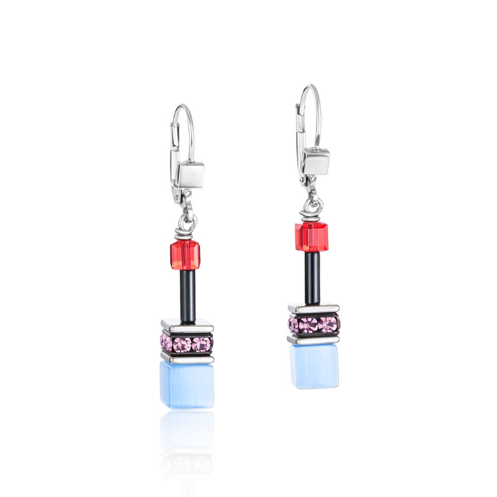 Purple-Red-Blue Pierced Earring