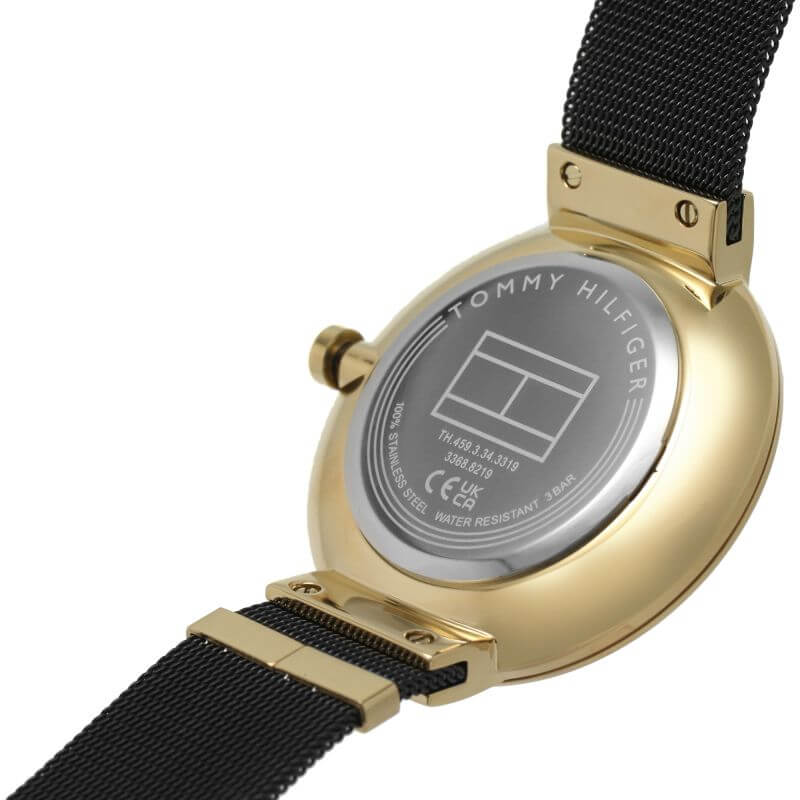 Lidia Black Dial Black Mesh Bracelet Ladies Watch