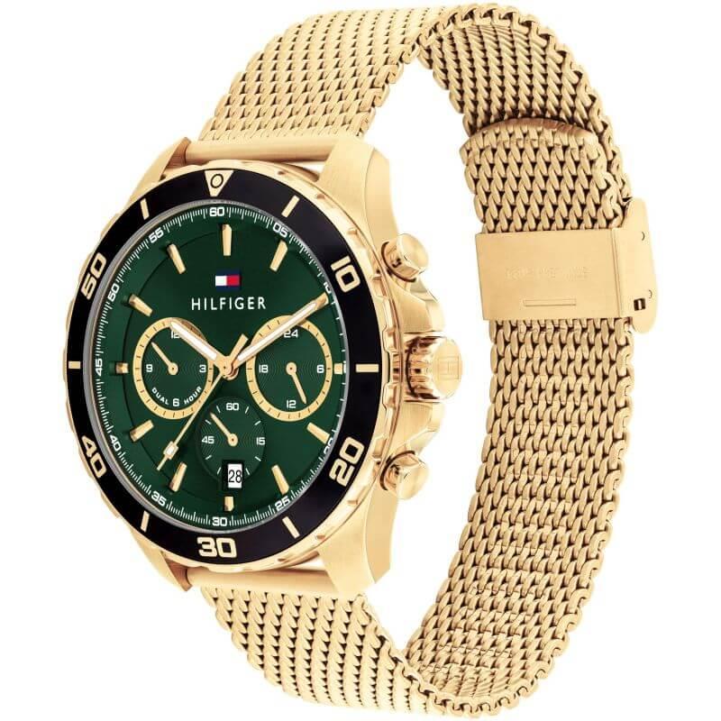 Jordan Gold Plated Strap With Green Dial Watch