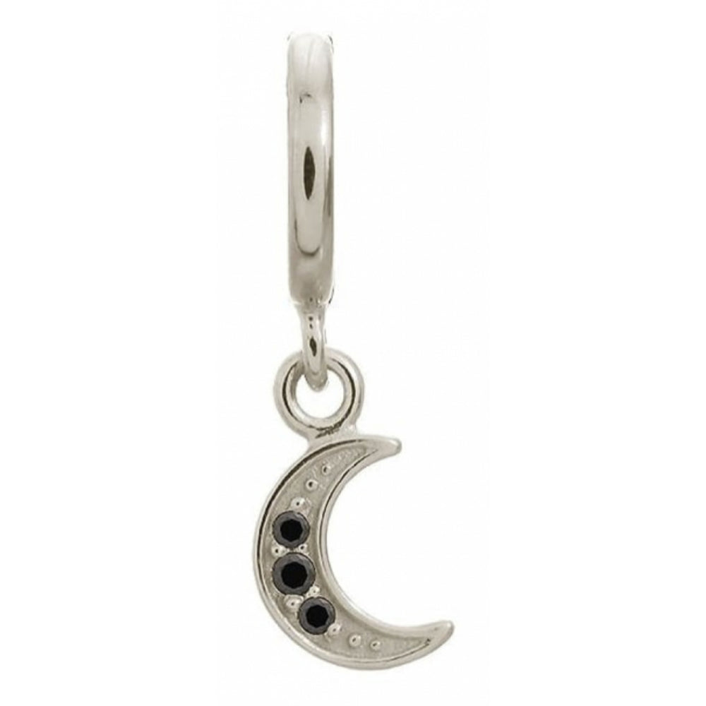 Black Moon Shine Drop Sterling Silver Charm