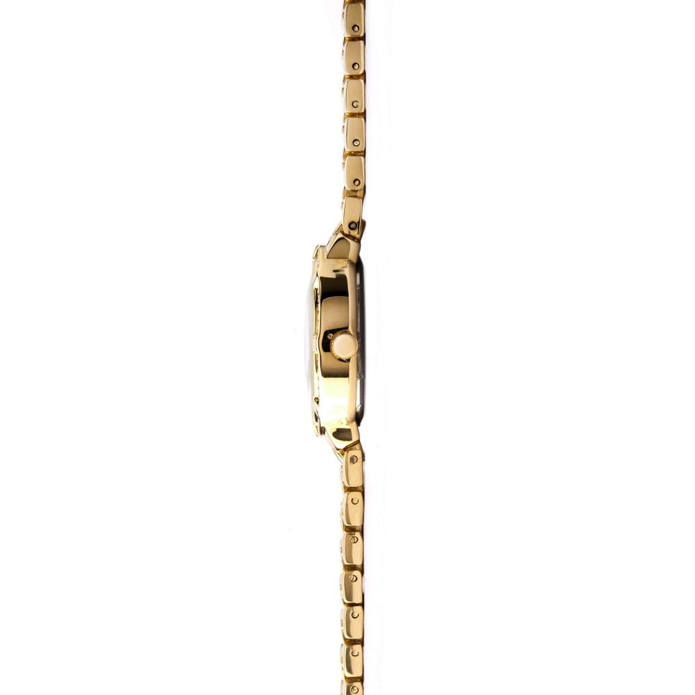 Gold Plated Bracelet Strap & Case With Stone Set Champagne Dial Ladies Watch