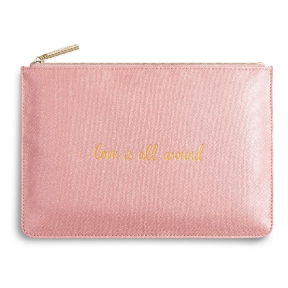 PERFECT POUCH - LOVE IS ALL AROUND - pink shimmer - 16x24cm