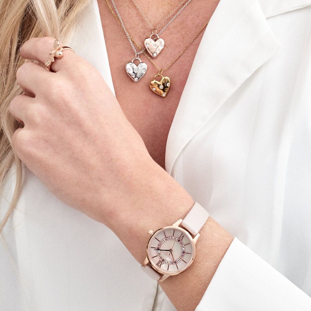 Classics Rhodium Plated Heart Necklaces