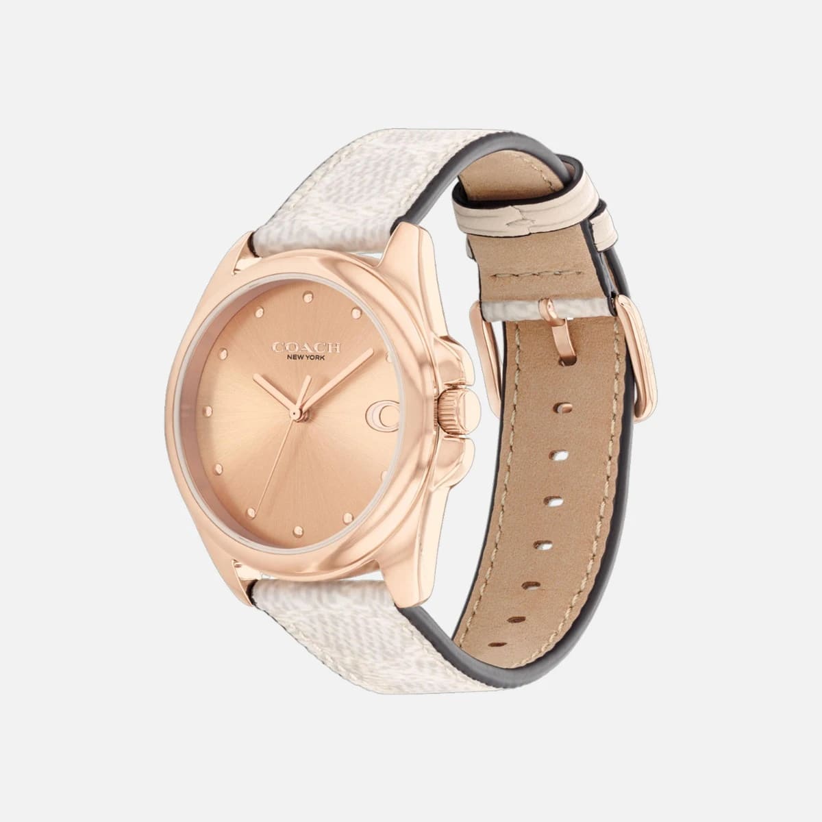 Greyson Rose Gold Dial With Grey Leather Strap Ladies Watch