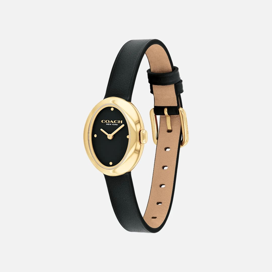 Sammy Black Dial With Black Leather Strap Ladies Watch