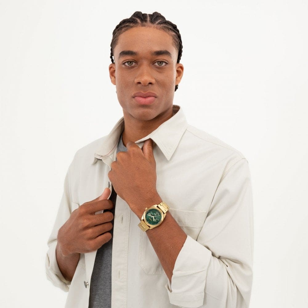 #BRIGHT SPORT Green Dial With Gold PVD Bracelet Mens Watch