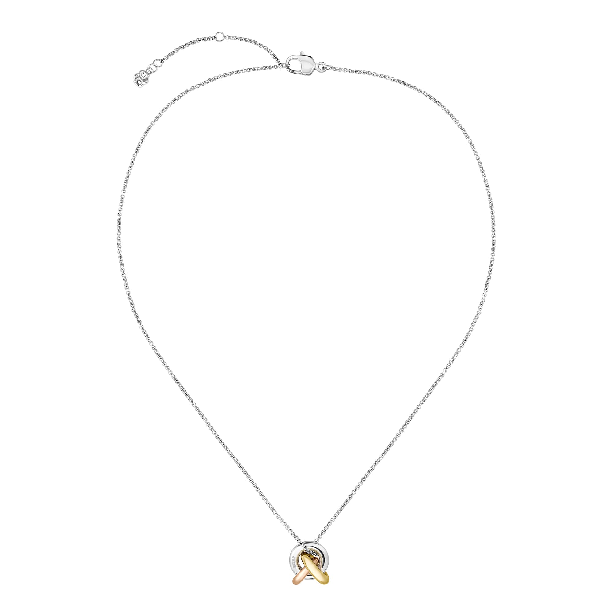 Harmonie Tri-Tone Love Knot Pendant Necklace