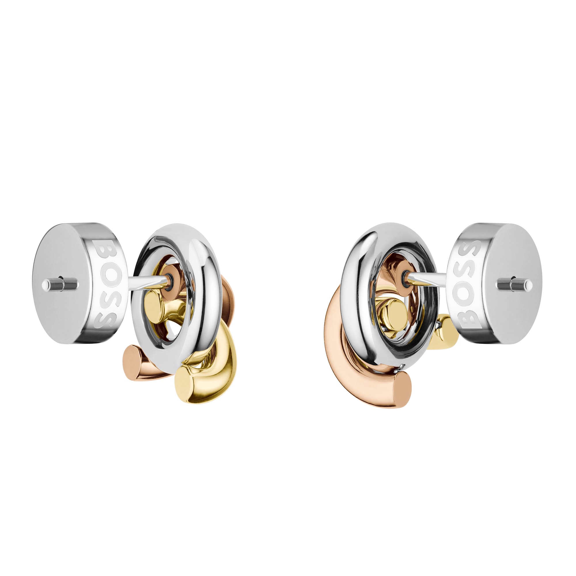 Harmonie Tri-Tone Love Knot Stud Earrings