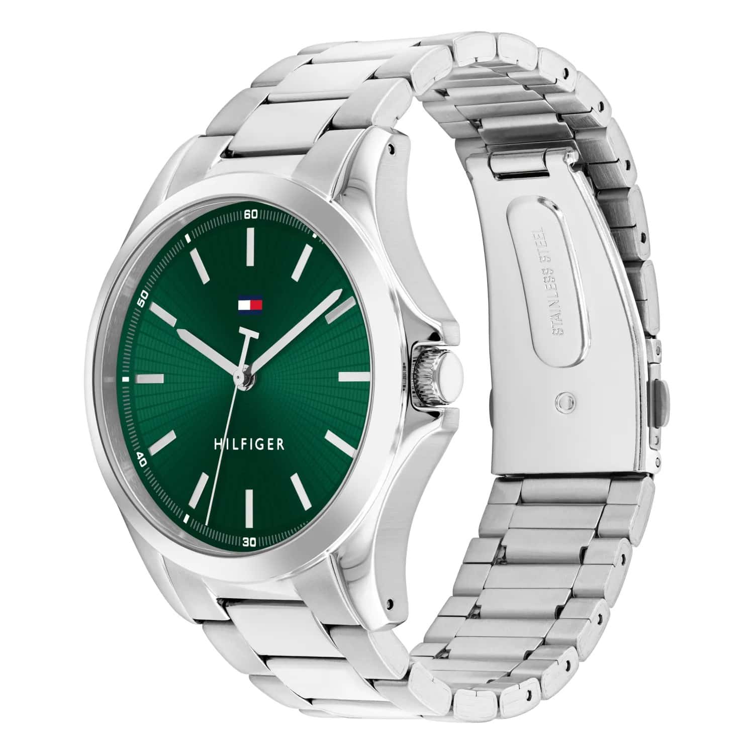 Bruce Emerald Green Dial With Stainless Steel Bracelet Gents Watch