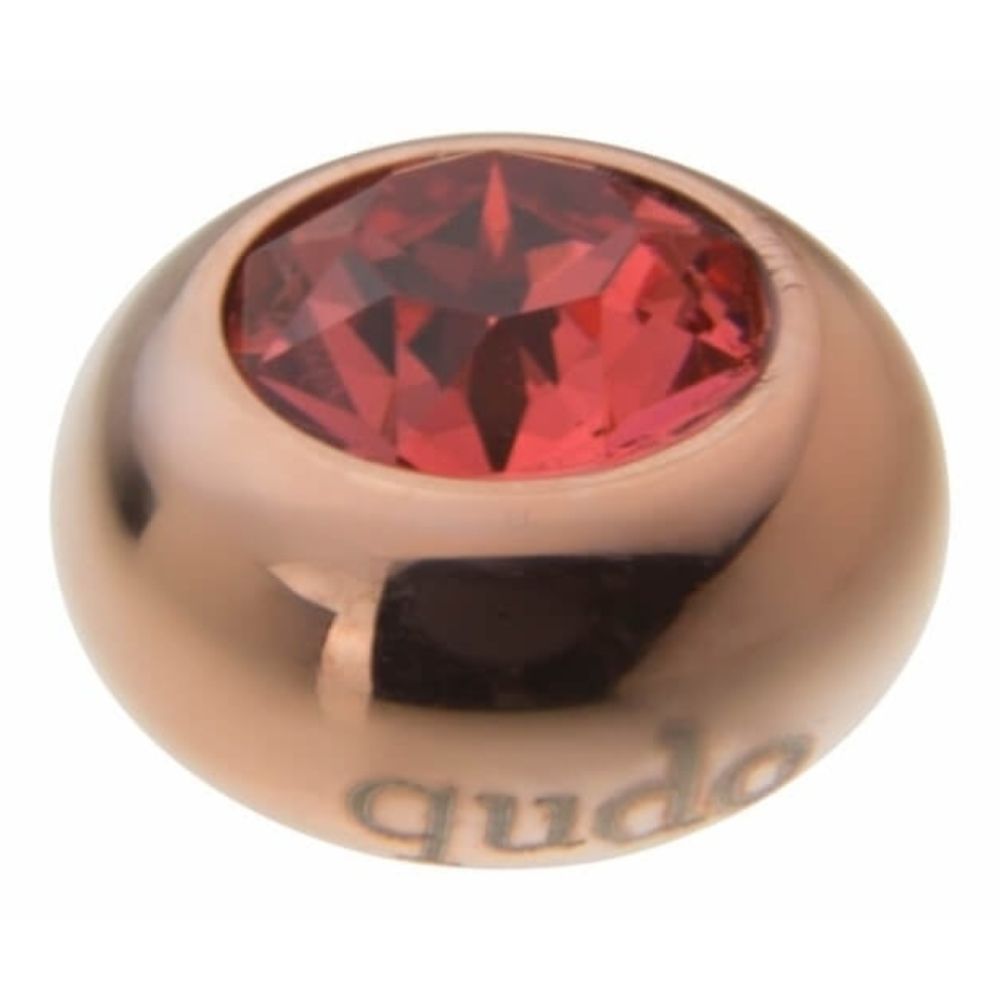 Famosa Rose Gold 10mm Tondo Ring Top Padparadscha