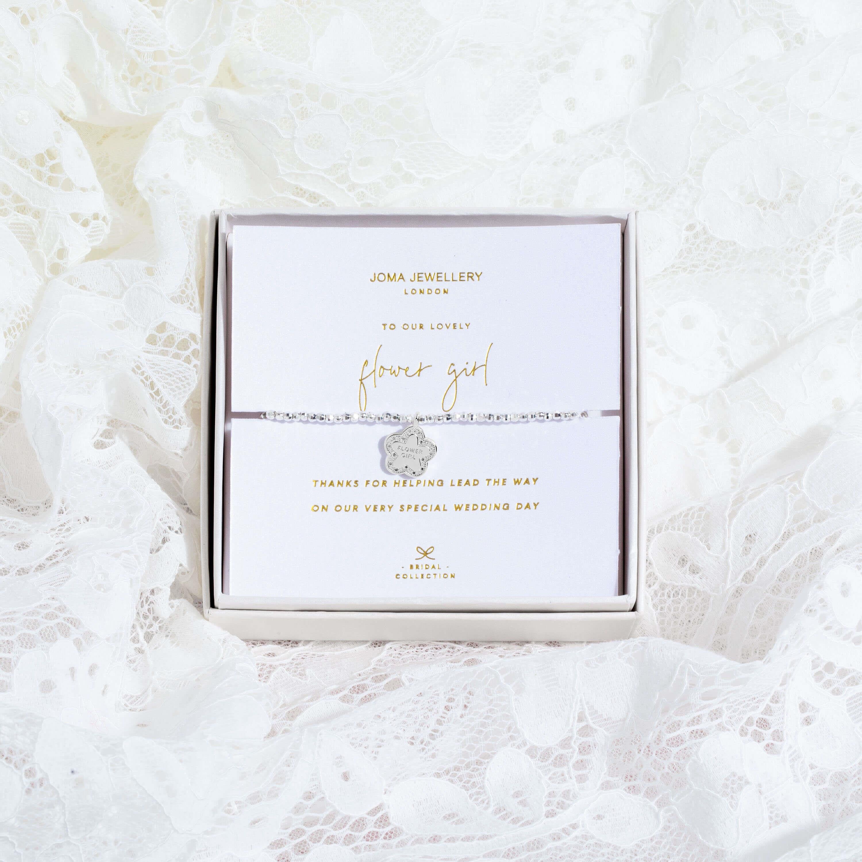 Beautifully Boxed Bridal Bracelets | Flower Girl | Silver | Bracelet | 15.5cm Stretch