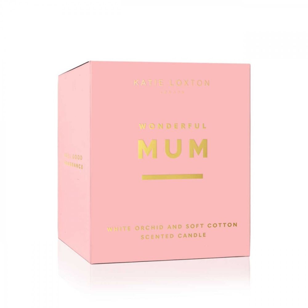Sentiment Candle | Wonderful Mum | White Orchid and Soft Cotton |