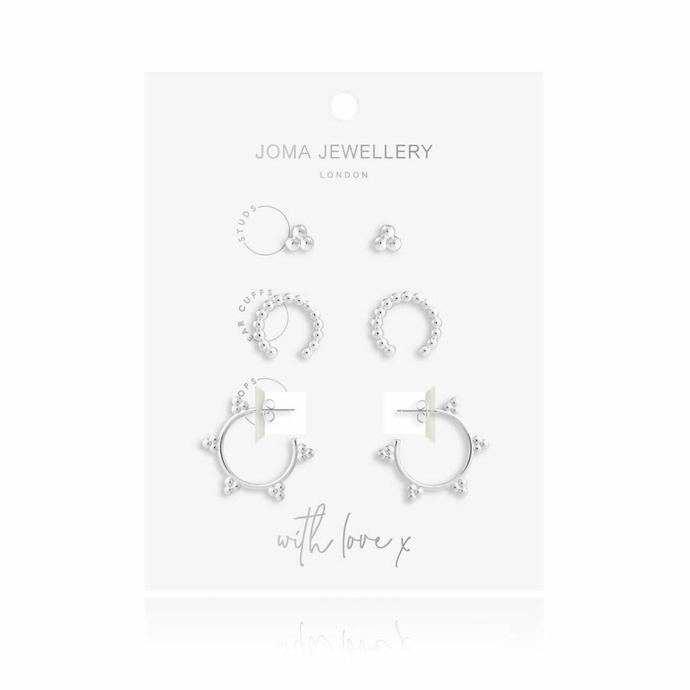 Tahlia Trio | Beaded Cuff Pack | Silver | Set Of 3