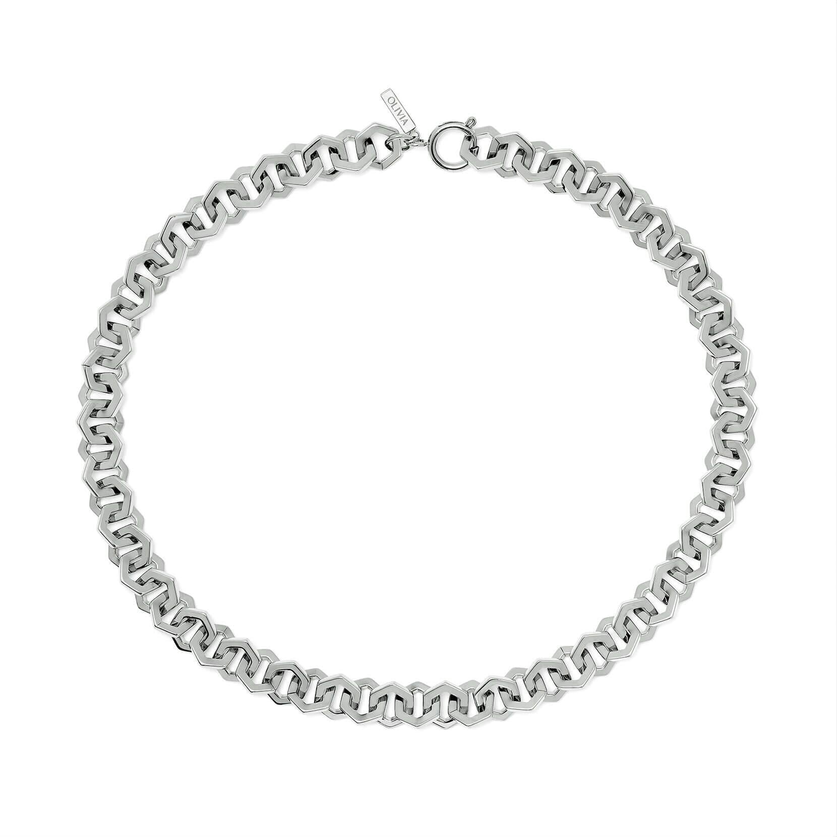 SS Honeycomb Link Necklace