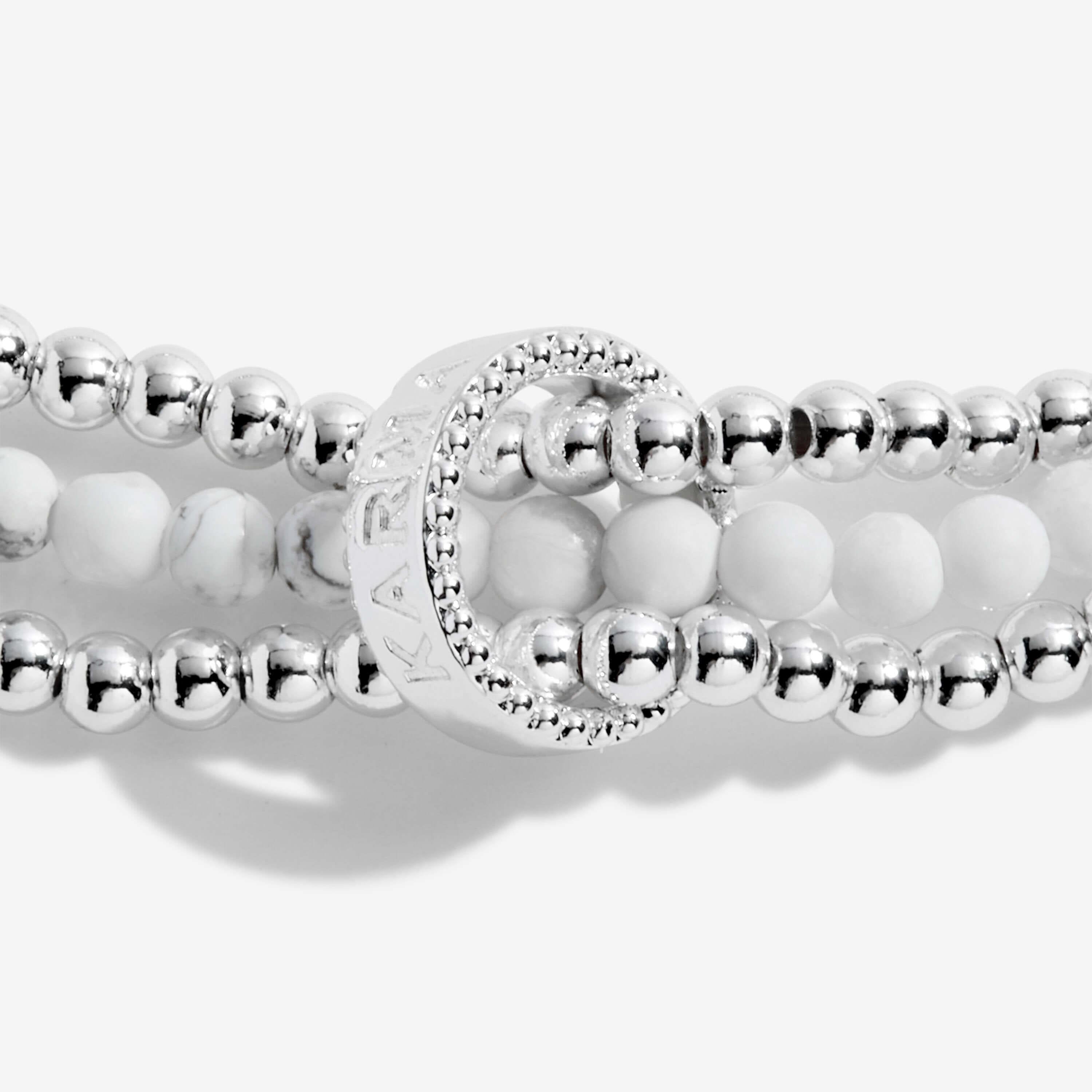 Wellness Stones | Silver | Howlite Bracelet | 17.5cm Stretch