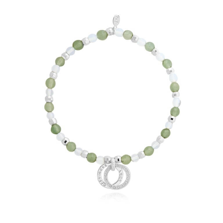 Wellness Gems | Silver | Opalite And Aventurine Bracelet | 17.5cm Stretch