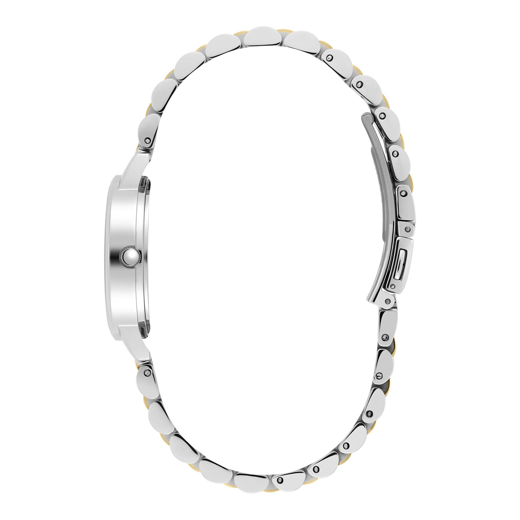 White Dial & Two Tone Bracelet Ladies Watch