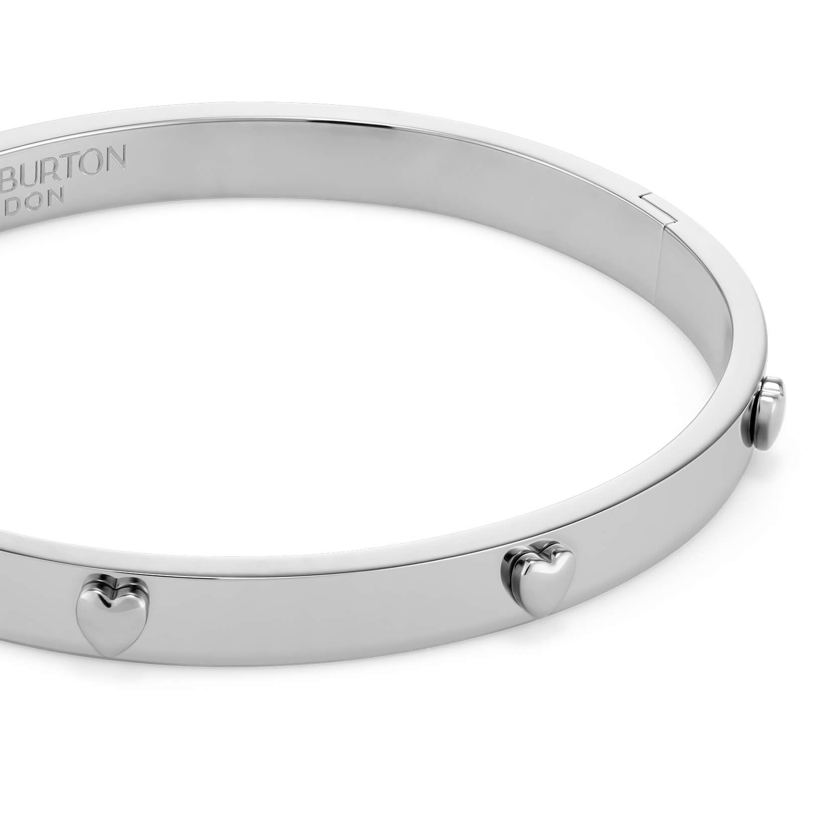 Classic Mini Heart Silver Tone Bangle
