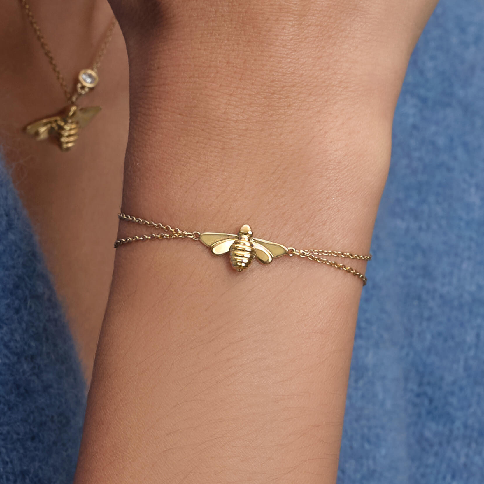 Signature Honey Bee Gold Plated Bracelet