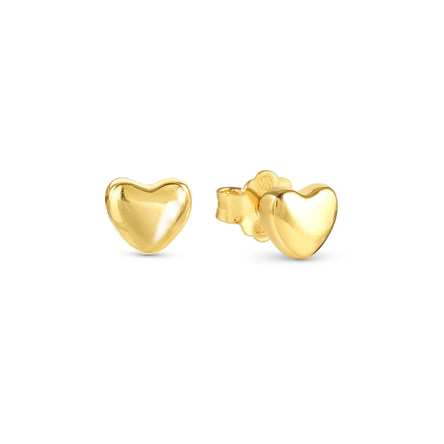 Armonica Small Gold Plated Heart Stud Earrings