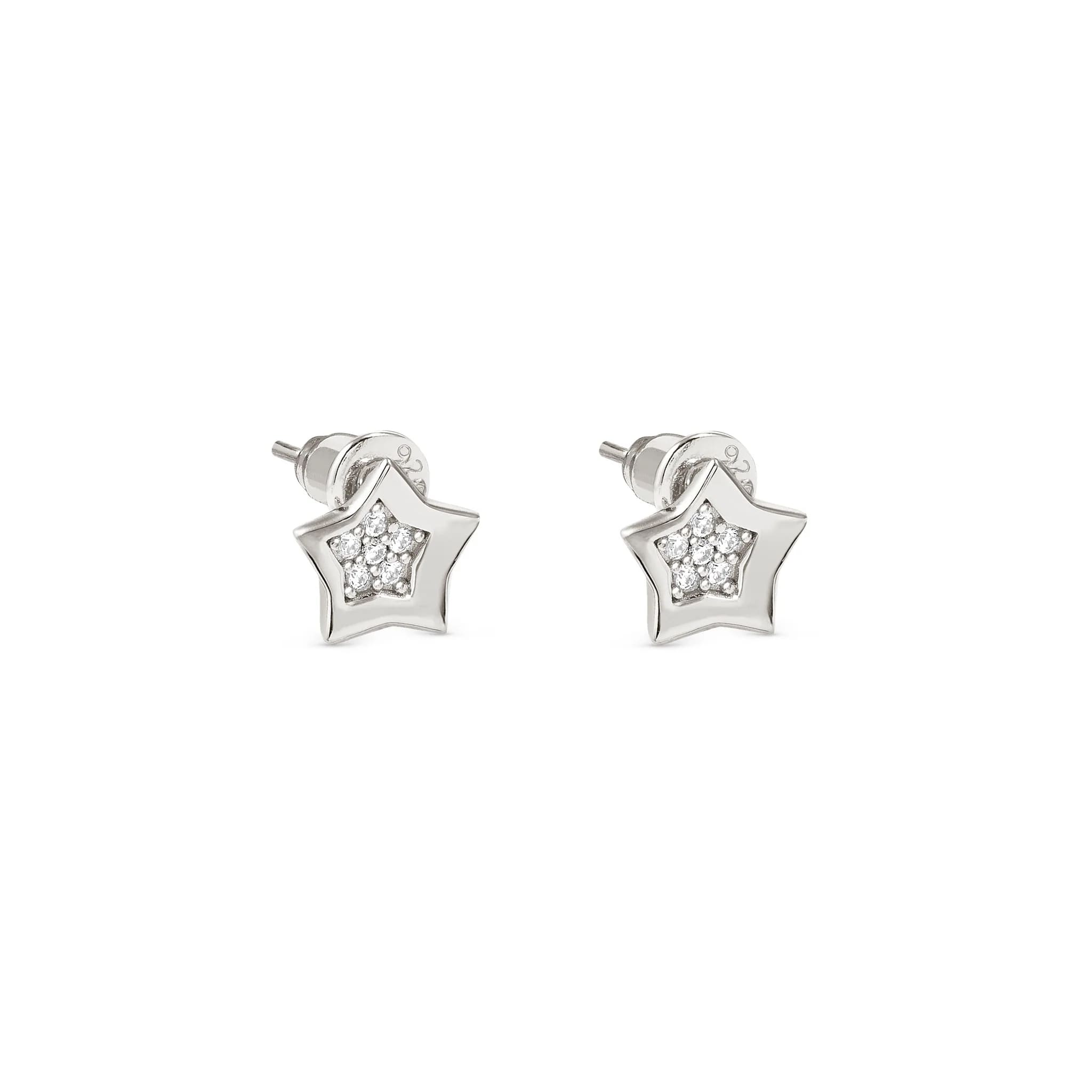 Petit Sparkle Silver Studs With Star CZ