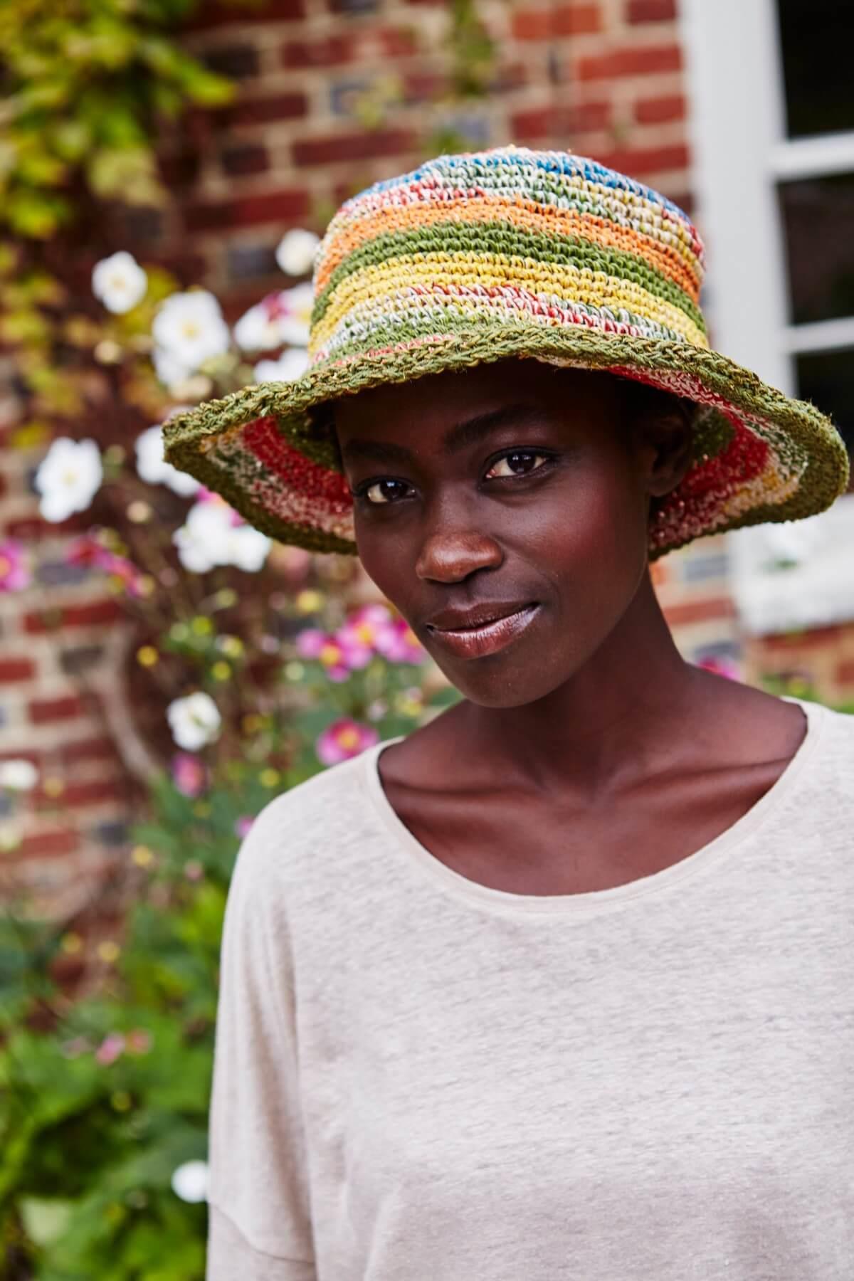 Striped Hemp/Cotton Hat