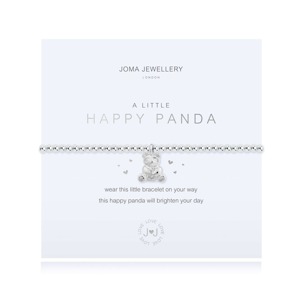 A Little Happy Panda Silver Stretch Bracelet 17.5cm