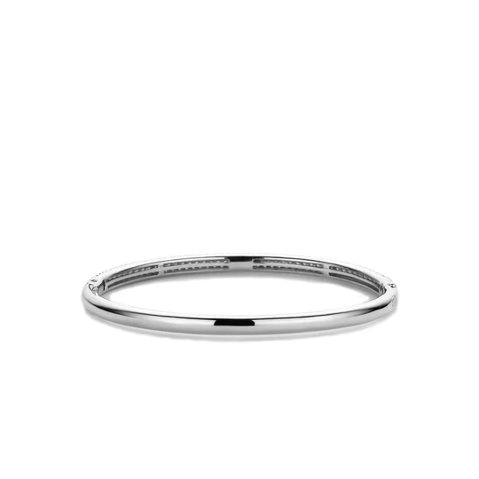 Minimalistic Silver Plated With CZ Bangle-M